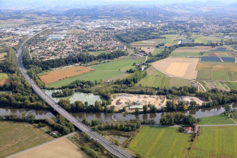 Carrière d'alluvionnaire à Bouthéon